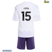 Manchester United Leny Yoro #15 Bortedraktsett Barn 2025-26 Kortermet (+ Korte bukser)